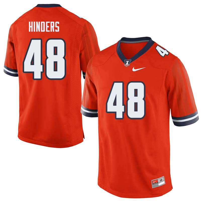 Men #48 Kevin Hinders Illinois Fighting Illini College Football Jerseys Sale-Orange